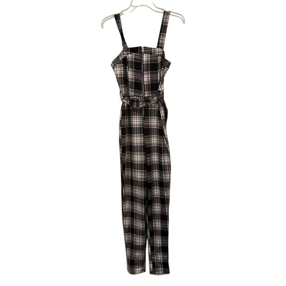 Almost Famous Black and White Checkered Jumpsuit